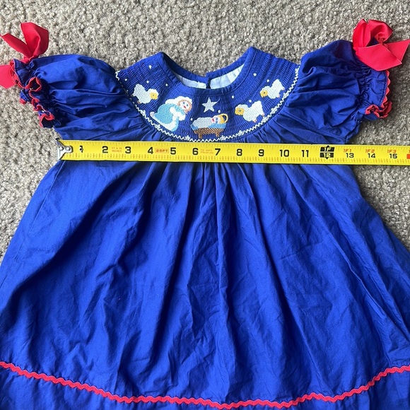 Vibrant Blue Dress with Angel Embroidery - Picture 5 of 10